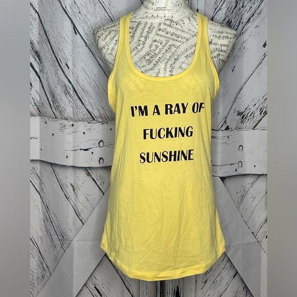 “I’m A Ray Of Fucking Sunshine” T-Back Tank Top L - Picture 1 of 6